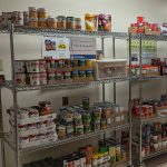 Stocked shelves in the Campus Pantry