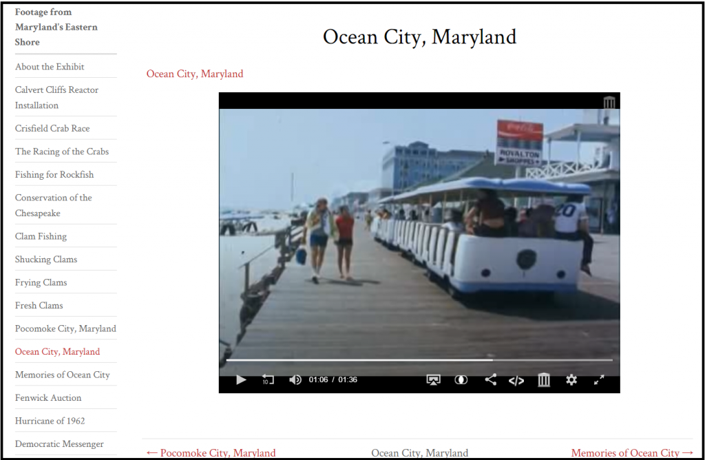 Views of ocean city from the digital exhibit