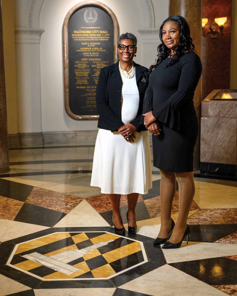 Dr. Debra Y. Brooks and Jeannette Brown Standing in City Hall