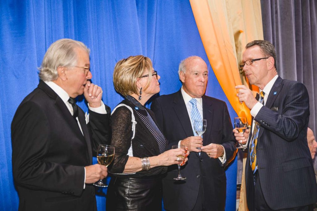John Bartkowiak, J.D. ’73; Joan Worthington, B.S. ’84, MBA ’91, chair of The University of Baltimore Foundation; Jim Nolan, J.D. ’74; and Ralph Mueller, provost
