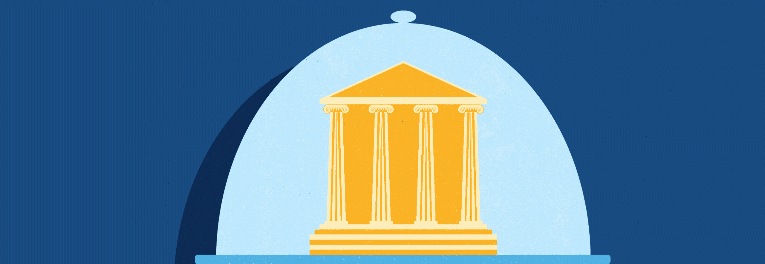 Image of Columns, building under a glass dome